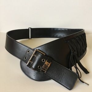 DIOR × JOHN GALLIANO Fall 2002 Black Corset Belt